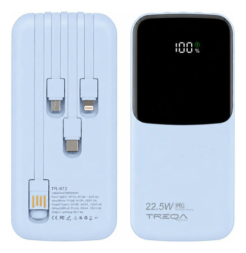 Batería Externa Powerbank 20000mah Carga Rápida Pd 3.0 22.5w