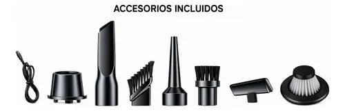 Aspiradora Inalámbrica 12v Portátil Para Auto Y Hogar Negro
