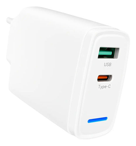 Cargador Rápido De Pared 25w Con Cable Tipo C Compatible Con Samsung Galaxy Y Android Blanco