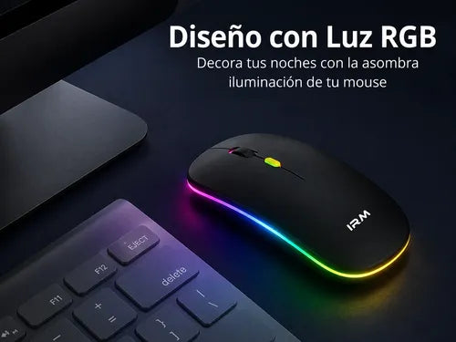Mouse Inalámbrico Recargable Bluetooth 5.0 2.4 Ghz 1600 Dpi Negro