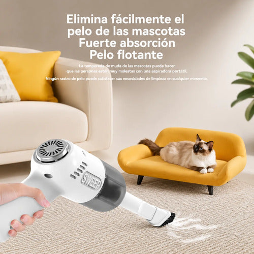 Aspiradora Inalámbrica Mini K20 Recargable Para Auto Y Hogar Blanco