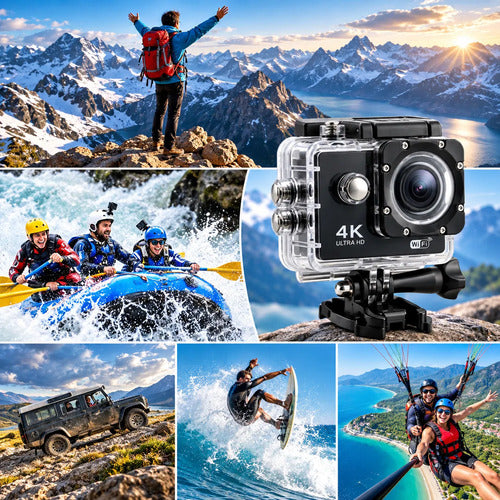 Cámara Deportiva Acción 4k Wifi 16mp 170° Sumergible 30m