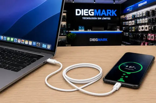 Cable Usb-c A Usb-c De 1 M Para Carga Y Transferencia De Datos Rápida Blanco