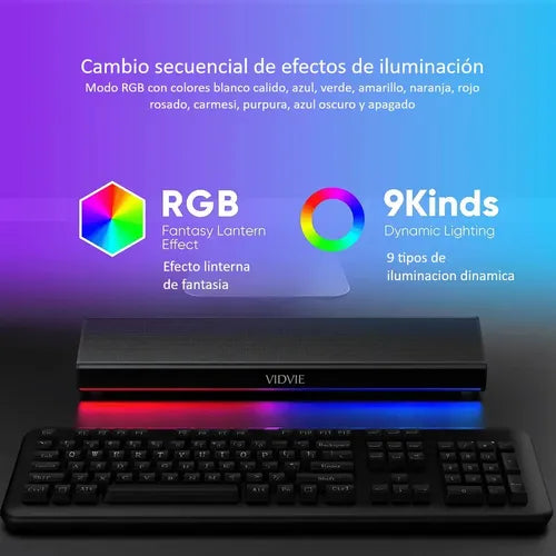 Diegmark Kit Gamer Sp-928/pg580 Con Barra De Sonido 10w Y Auriculares 40mm Rgb, Bluetooth 5.3 Y Anc Negro/blanco