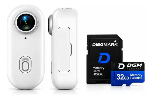 Kit Mini Cámara Acción Wifi 1080p Sumergible + Microsd 32gb Blanco