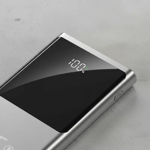 Powerbank 30000mah 66w Pantalla Digital 2 Usb Lampara Led Gris