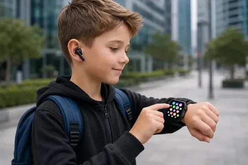Smartwatch Diegmark D96 Para Niños Con Audífonos Y 7 Correas Plateado 4 Colores