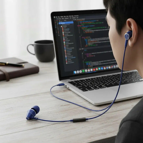 Audífonos In-ear Hi-fi Con Usb-c Y Micrófono Para Android Azul