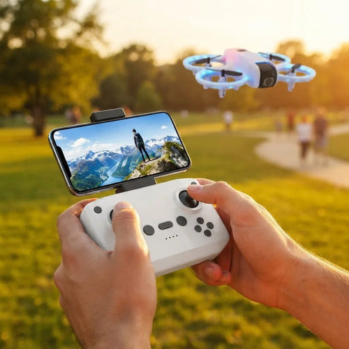 Drone Mini K5 2.4ghz Cámara Aérea Control Remoto Luces Led Gris