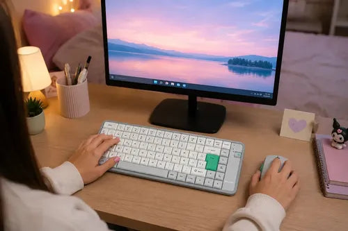 Kit Teclado Y Mouse Inalámbricos Recargables Gris Para Pc, Smart Tv Y Tablet