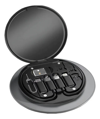 Kit De Cables 60w Carga Rápida Multifuncional Estuche Viaje Negro