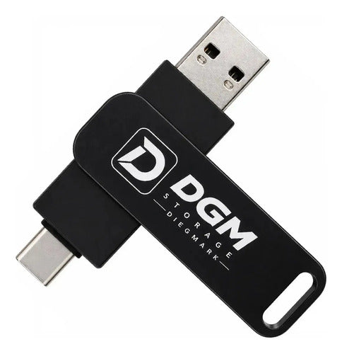 Pendrive Diegmark 16gb Otg 2 En 1 Usb C / Usb Para Smartphone Tablet Notebook Pc Smart Tv Consolas Respalda Tus Fotos,... Negro