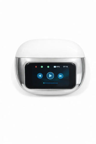 Audífonos Inalámbricos T-41 Con Pantalla Táctil Y Sonido Potente Para Deporte Blanco/plata