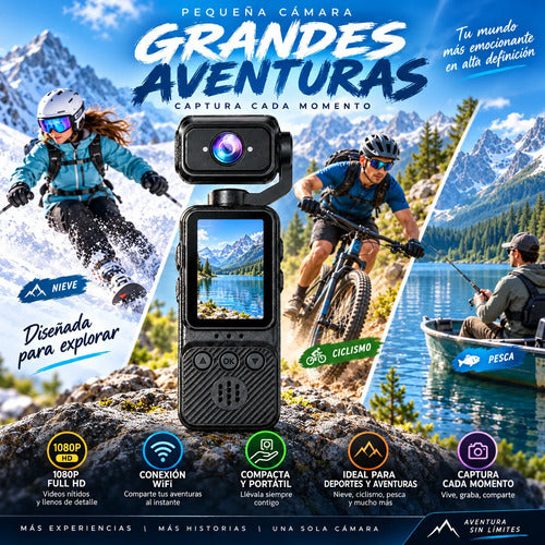 Cámara Deportiva Pocket Full Hd Wifi + Tarjeta Microsd 16gb