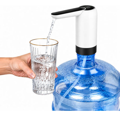 Dispensador De Agua Eléctrico Usb Recargable Portátil 20l Blanco
