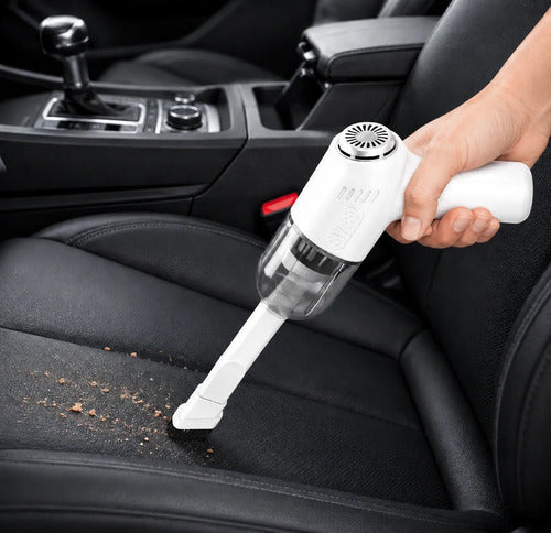 Aspiradora Inalámbrica Mini K20 Recargable Para Auto Y Hogar Blanco