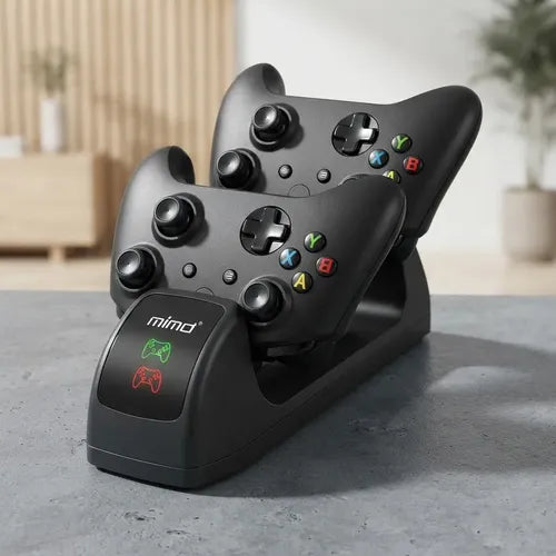 Base Cargador Doble Para Controles Xbox One S/x + 2 Baterias