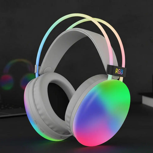 Audífonos Inalámbricos Rgb Pg580 Con Micrófono Y Luces Led