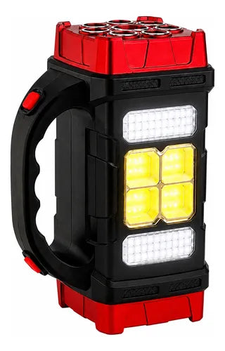 Linterna Solar Led Multifunción Recargable Usb + Powerbank Blanca/ Amarilla Negro/rojo