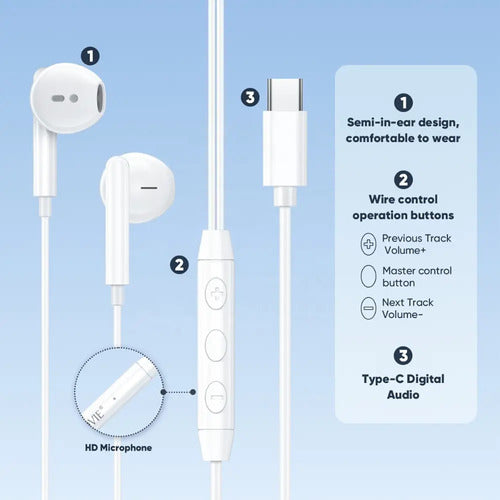 Auriculares Con Cable Usb-c Vidvie Con Micrófono Compatibles Dispositivos Tipo C Variados