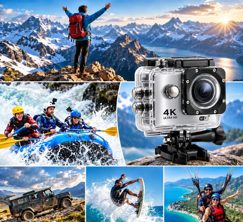 Cámara Deportiva Acción 4k Wifi 16mp 170° Sumergible 30m