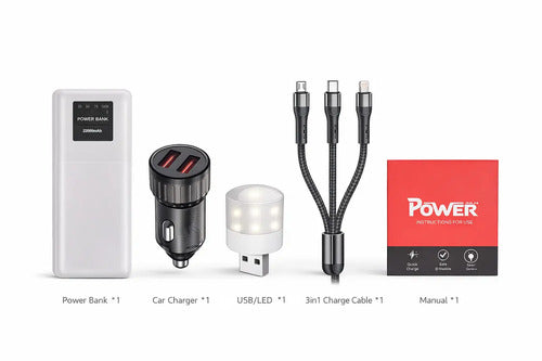 Power Bank Irm Y22 22000 Mah Con Kit De Cable Universal Y Cargador De Auto Blanco