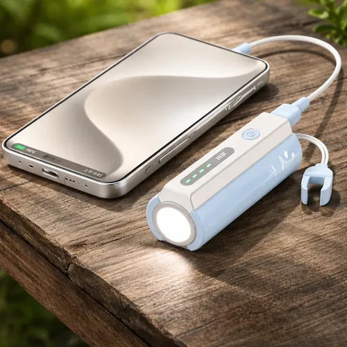 Batería Externa 5000mah R60 Con Linterna Portátil Y Cable
