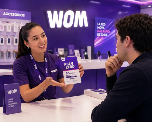 Chips Wom Plan Zero Incluye 50gb + 500 Min (pack 10 Chips) 3 En 1