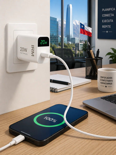 Cargador Rápido 20w Compatible Con iPhone Series 8 Al 14 Blanco