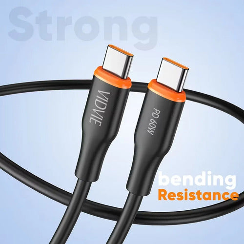 Cable Usb-c 1m 60w Carga Rápida Para Samsung Xiaomi Android