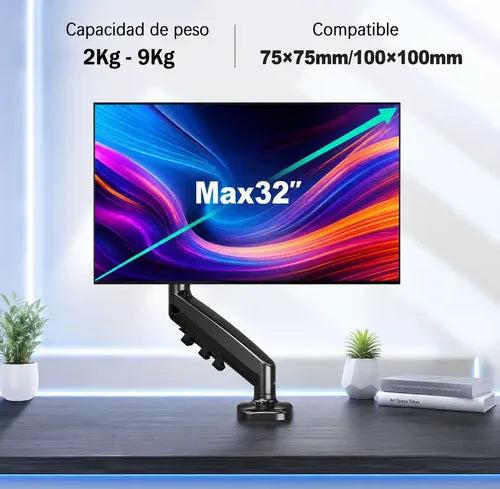 Soporte Monitor Articulado 17 A 32 Pulgadas Vesa Ajustable Negro