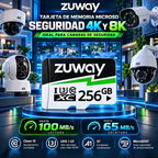 Tarjeta De Memoria Microsd Zuway 256gb Clase 10 U3 A1 Alta Velocidad 100mb/s Premium Compatible Con Nintendo Swicht 1, Video 8k, Celulares, Tablets, Cámaras De Seguridad Y Deportivas, Uso Profesional
