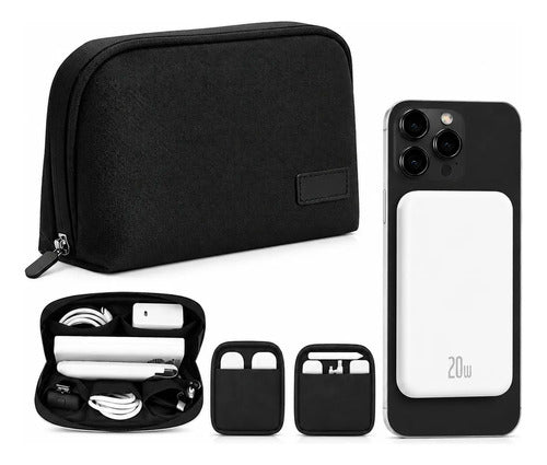 Kit Powerbank 5000mah Magnético Para iPhone Samsung + Bolso