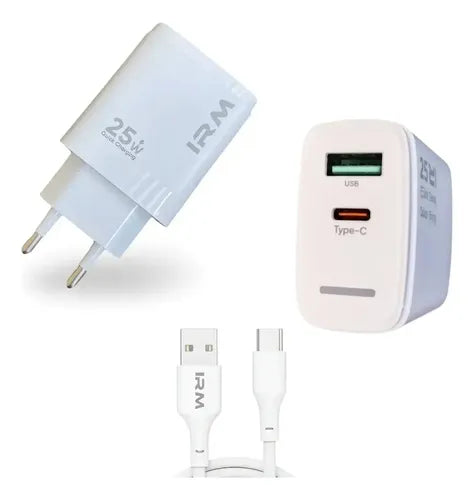 Cargador Rápido De Pared 25w Con Cable Tipo C Compatible Con Samsung Galaxy Y Android Blanco