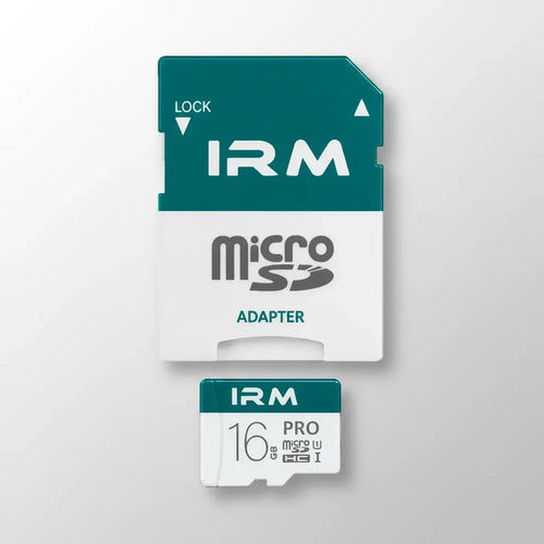 Tarjeta Micro Sd Irm De 16 Gb Clase 10 Con Adaptador Para Celulares Y Cámaras