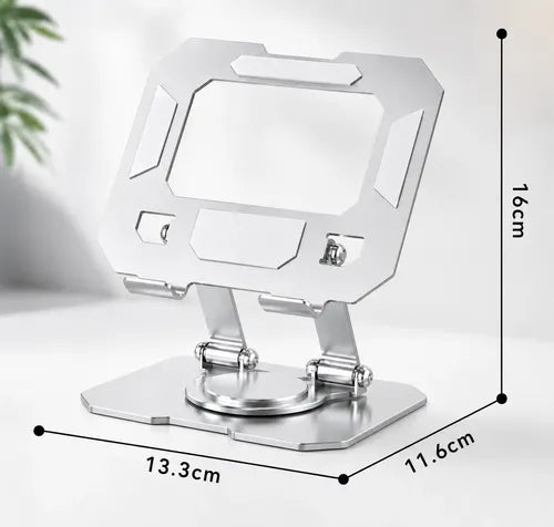 Soporte Metálico Ajustable Plegable Para Tablet Y Celular Plateado