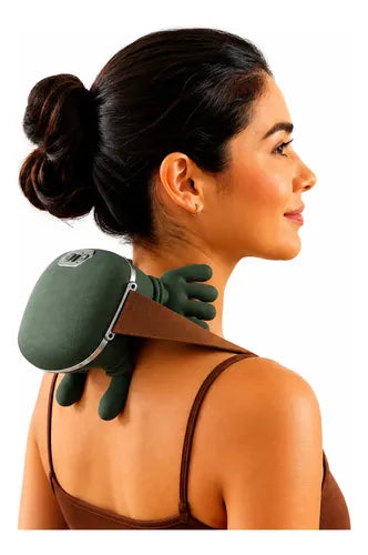 Masajeador Tensión Cervical Recargable Para Cuello Y Hombos Verde Musgo