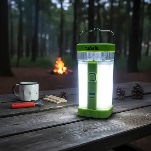 Lámpara Solar Led Camping Linterna Recargable Multifunción Verde