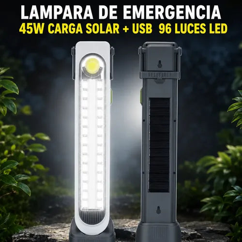 Lámpara Led Solar 45w Recargable Usb 3600mah 96 Luces Led Blanco