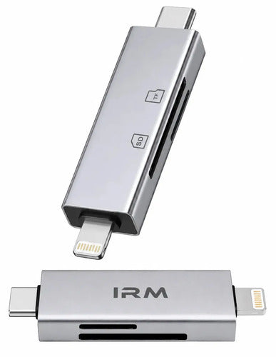 Lector De Tarjetas Micro Sd Y Tf Irm Con Usb C Y Usb Para iPhone Gris