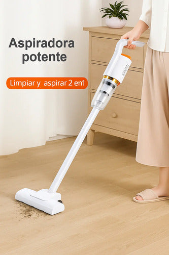 Aspiradora Inalámbrica Recargable Usb 2 En 1 Para Auto Hogar Blanco
