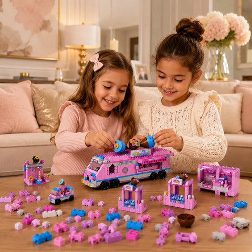 Bus De Helados Bloques Armables 1000 Piezas 6 En 1 Niñas 1000 Bus Heladero
