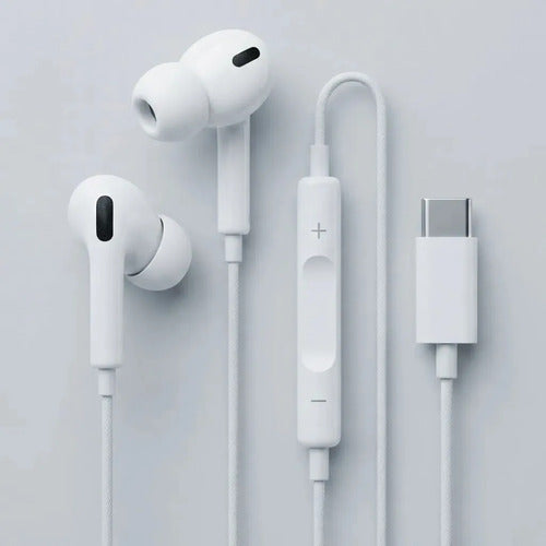Audífonos In-ear Headset Usb-c Con Micrófono Para Android Blanco