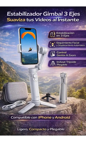 Estabilizador Gimbal Plegable Diegmark F5d Para Celular Con Control De Zoom Y Trípode Negro