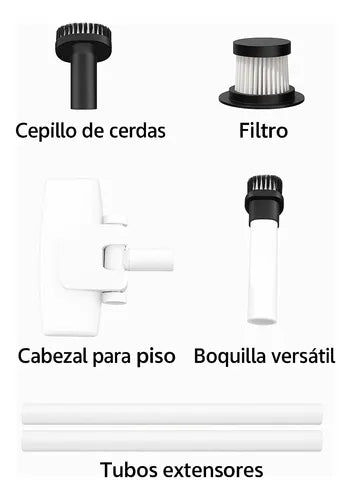 Aspiradora Inalámbrica Recargable Usb 2 En 1 Para Auto Hogar Blanco