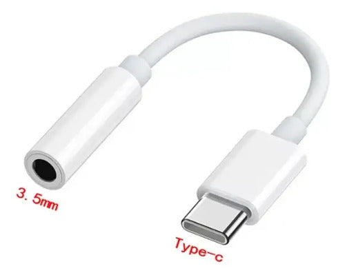 Adaptador De Audífonos Tipo C A Conector De Audio Jack 3.5mm Blanco