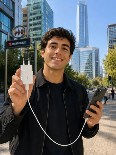 Cargador Rápido Usb-c Irm De Pared Con Cable, Para iPhone 15, 16, 17 Y Samsung Galaxy, Blanco