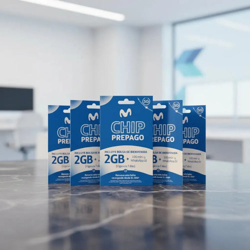 Sim Movistar Prepago 100 Minutos + 2gb Pack 5 Unidades 3 En 1
