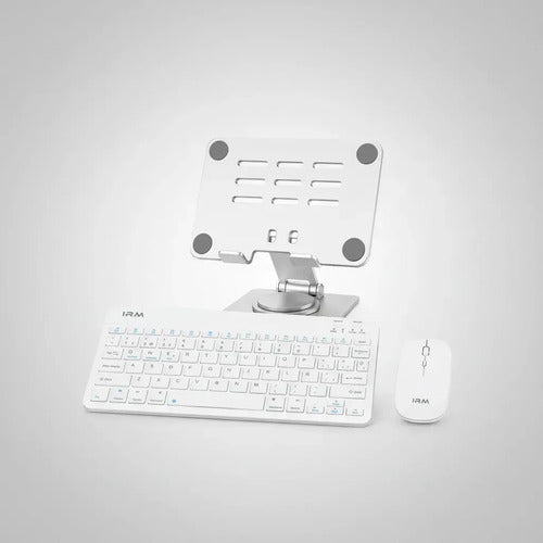 Soporte De Mesa Multiángulo Para Tablet Diegmark, Plegable Y Giratorio 360°, De Aluminio Plateado