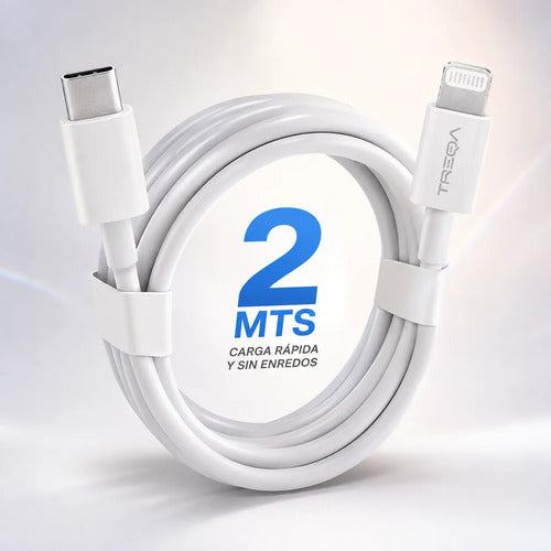 Cable Carga Rápida Usb-c A Usb-l Compatible Con iPhone 2mts Blanco